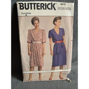 Butterick Misses Dress Sewing Pattern sz 12 6412 - uncut